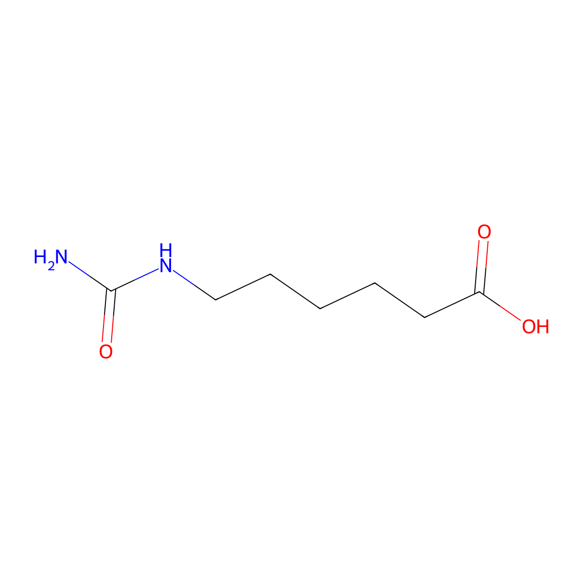 6-Ureidohexanoic acid molecular structure, CAS 1468-42-4