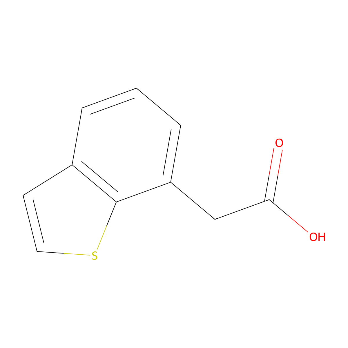2-(1-Benzothiophen-7-yl)acetic acid molecular structure, CAS 1468-80-0