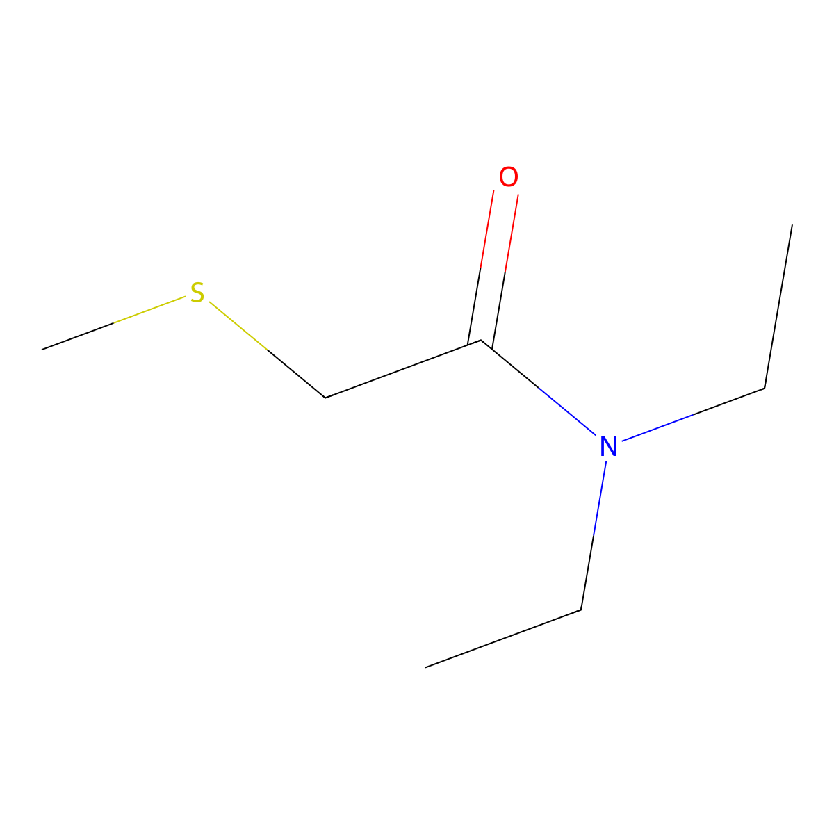 Acetamide, N,N-diethyl-2-methylthio- molecular structure, CAS 14680-21-8