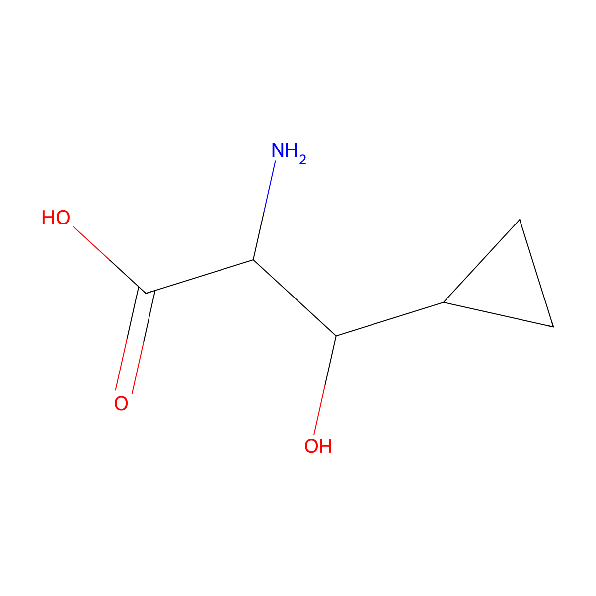 2-Amino-3-cyclopropyl-3-hydroxypropanoic acid molecular structure, CAS 1468008-33-4