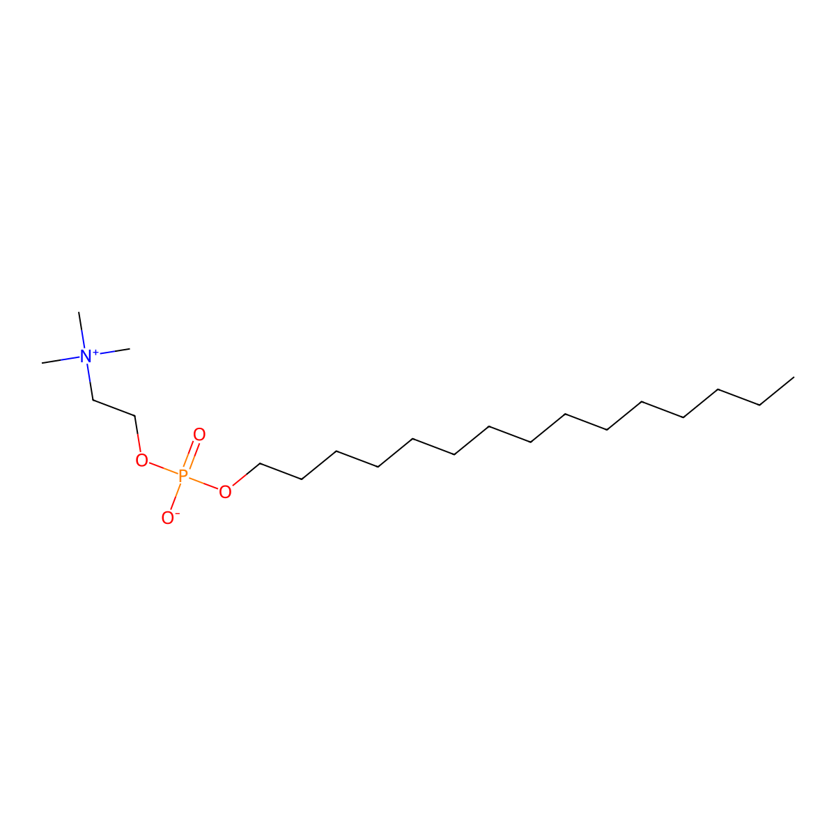 Pentadecylphosphocholine molecular structure, CAS 146801-07-2