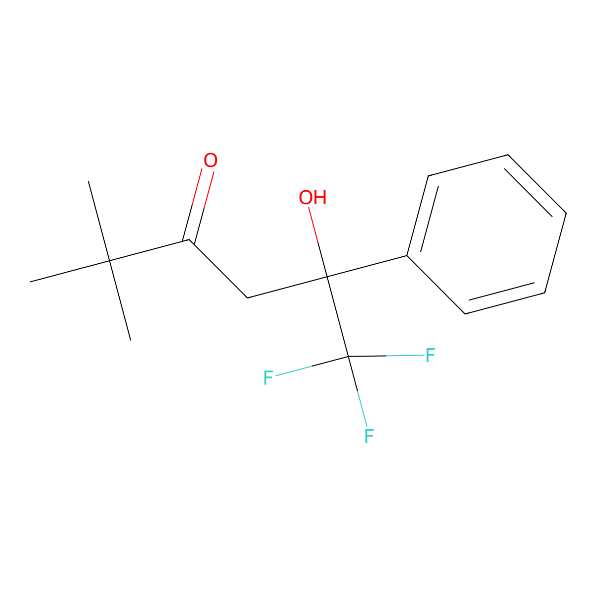 6,6,6-Trifluoro-5-hydroxy-2,2-dimethyl-5-phenylhexan-3-one molecular structure, CAS 146801-16-3