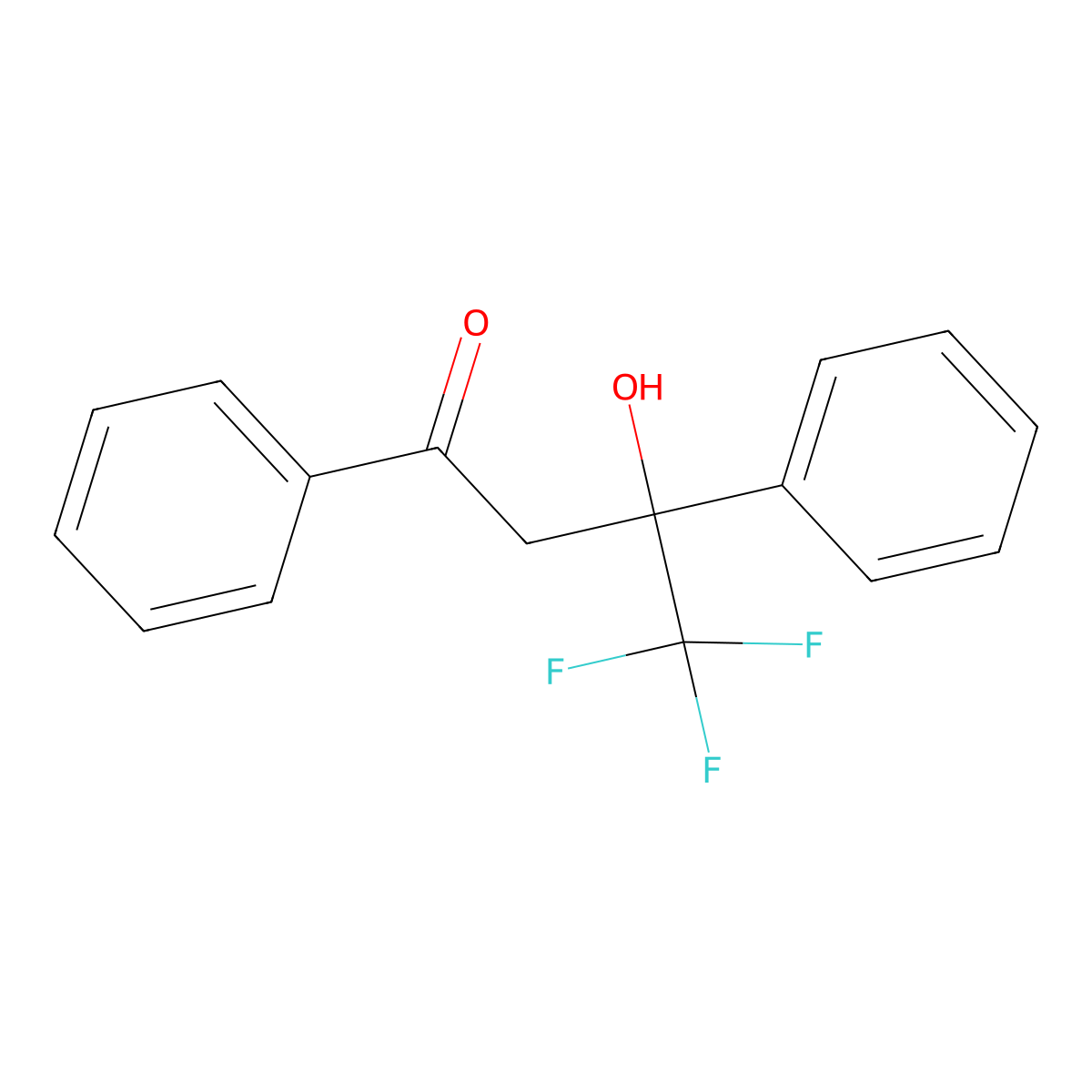 4,4,4-Trifluoro-3-hydroxy-1,3-diphenylbutan-1-one molecular structure, CAS 146801-19-6