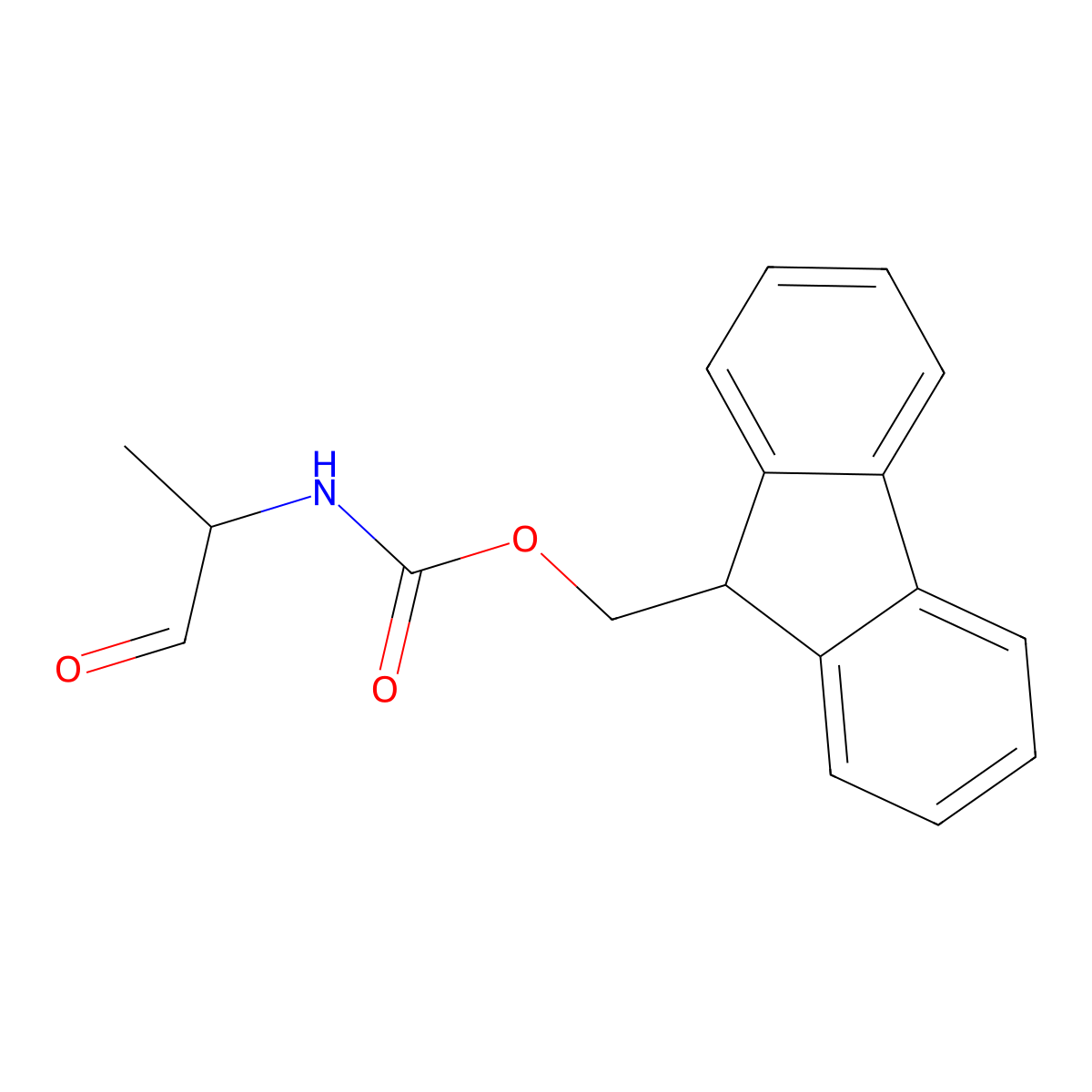 (S)-(9H-Fluoren-9-yl)methyl (1-oxopropan-2-yl)carbamate molecular structure, CAS 146803-41-0
