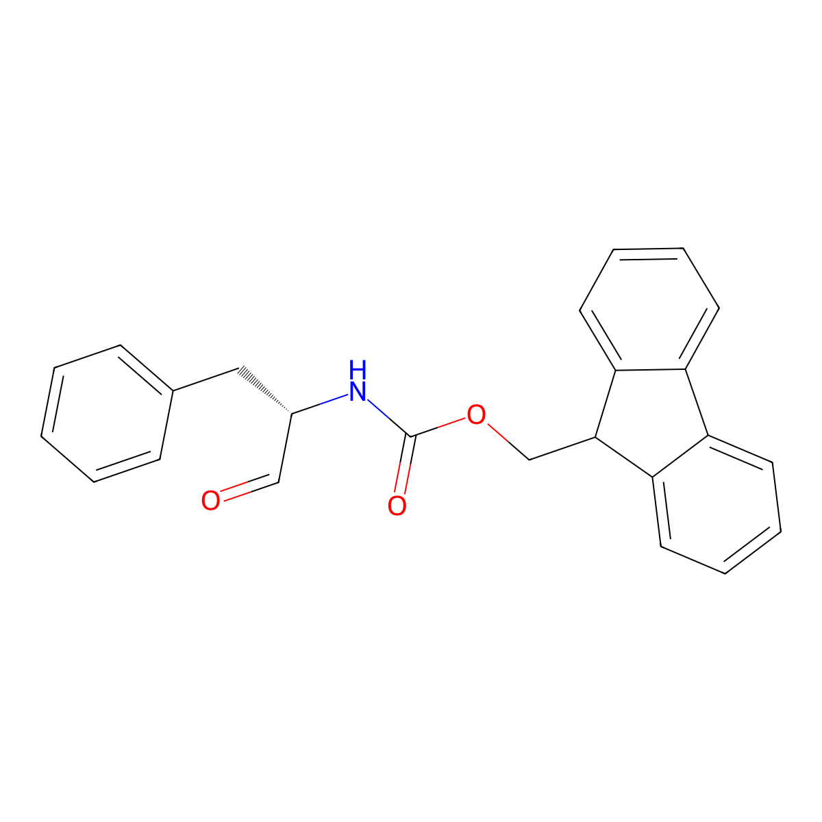 9H-Fluoren-9-ylmethyl N-((1S)-1-formyl-2-phenylethyl)carbamate molecular structure, CAS 146803-43-2