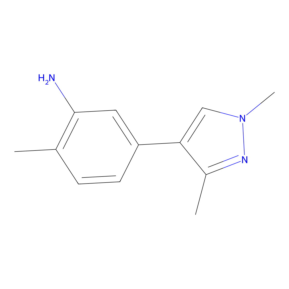 5-(1,3-dimethyl-1H-pyrazol-4-yl)-2-methylaniline molecular structure, CAS 1468034-27-6