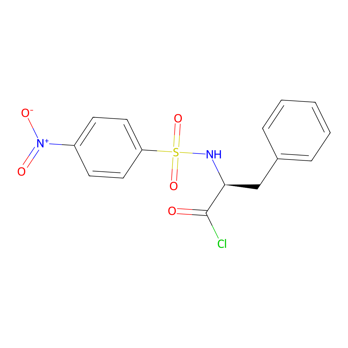 N-(4-Nitrophenylsulfonyl)-L-phenylalanyl Chloride [Optical Resolving Reagent] molecular structure, CAS 146815-23-8