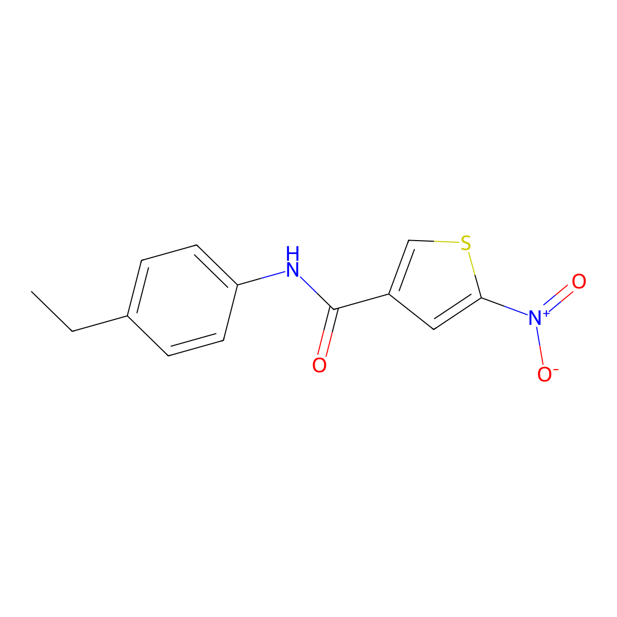 3-Thiophenecarboxamide, N-(4-ethylphenyl)-5-nitro- molecular structure, CAS 146818-20-4