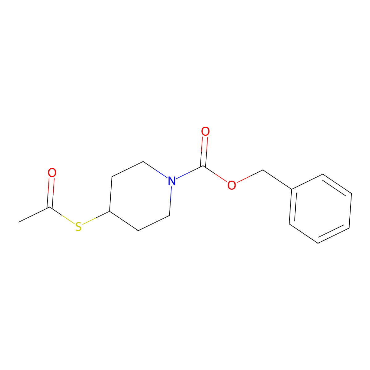 Benzyl 4-(acetylthio)piperidine-1-carboxylate molecular structure, CAS 146827-60-3