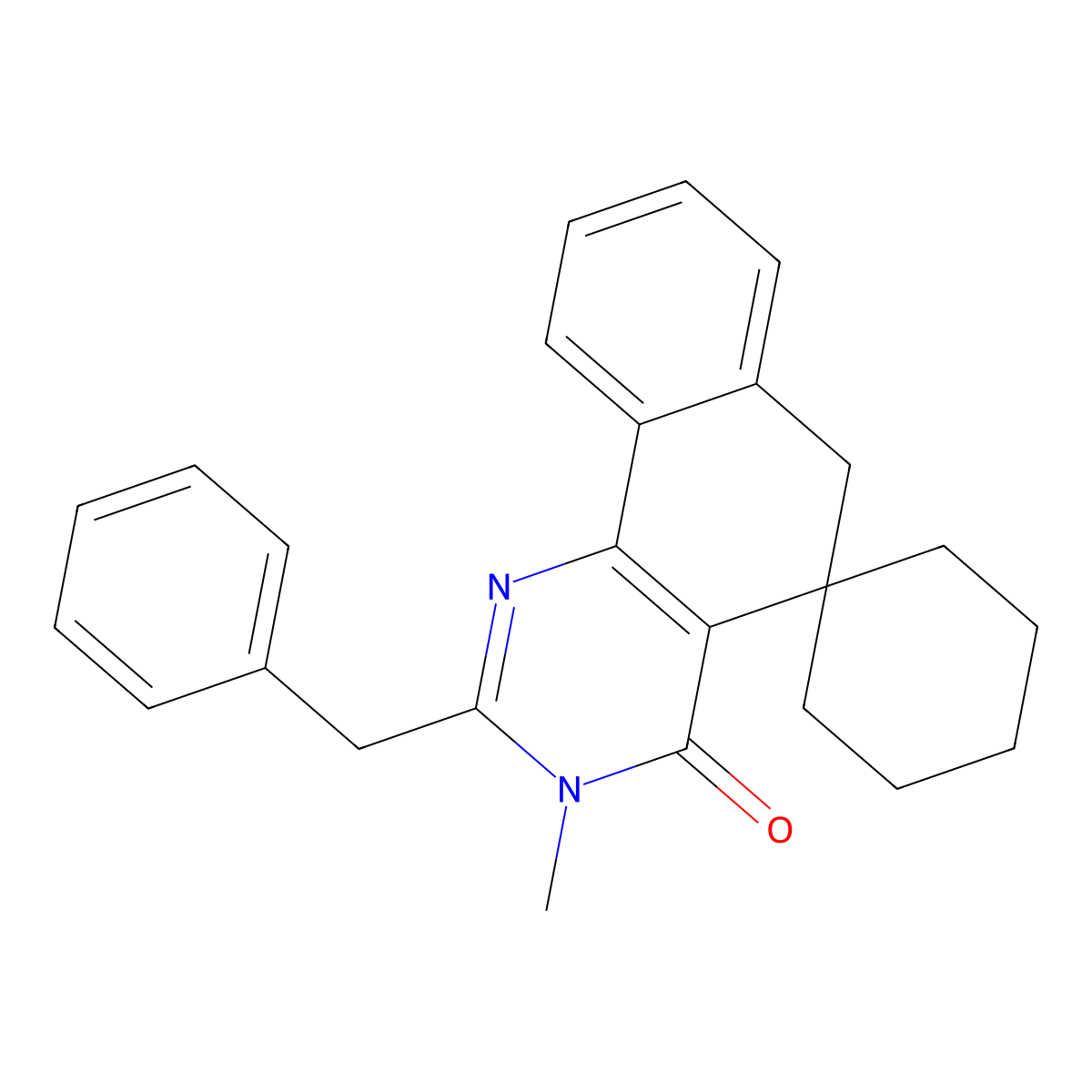 2-benzyl-3-methylspiro[6H-benzo[h]quinazoline-5,1'-cyclohexane]-4-one molecular structure, CAS 146828-61-7