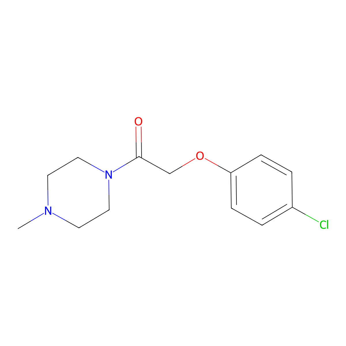 2-(4-Chlorophenoxy)-1-(4-methylpiperazin-1-yl)ethanone molecular structure, CAS 14683-71-7
