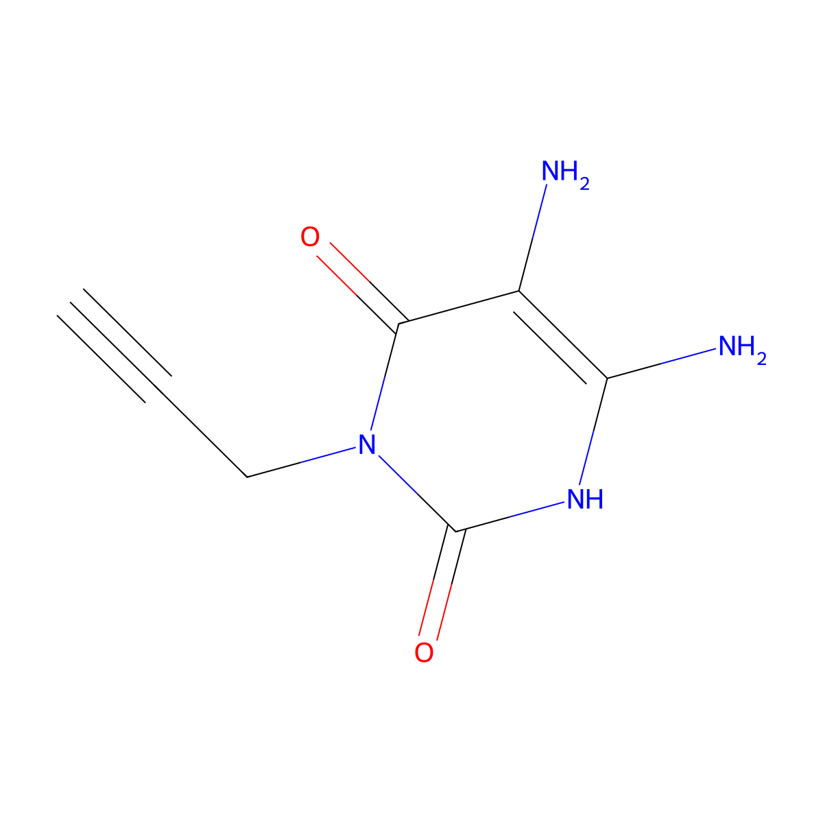 2,4(1H,3H)-Pyrimidinedione, 5,6-diamino-3-(2-propynyl)- molecular structure, CAS 146830-75-3