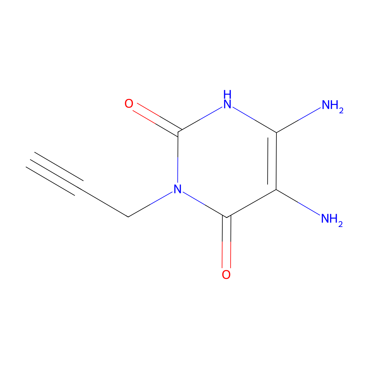 2,4(1H,3H)-Pyrimidinedione, 5,6-diamino-3-(2-propynyl)- molecular structure, CAS 146830-75-3