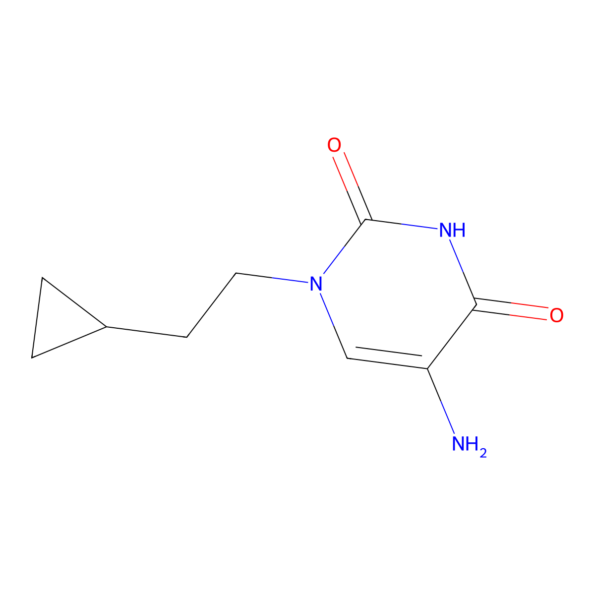 5-Amino-1-(2-cyclopropylethyl)-1,2,3,4-tetrahydropyrimidine-2,4-dione molecular structure, CAS 1468405-95-9