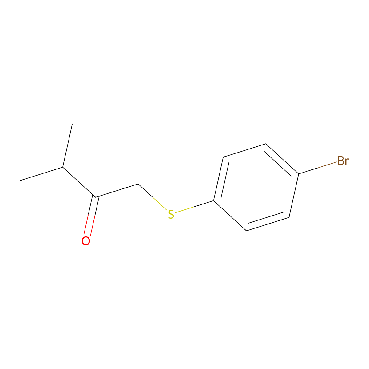1-((4-Bromophenyl)thio)-3-methylbutan-2-one molecular structure, CAS 1468412-45-4