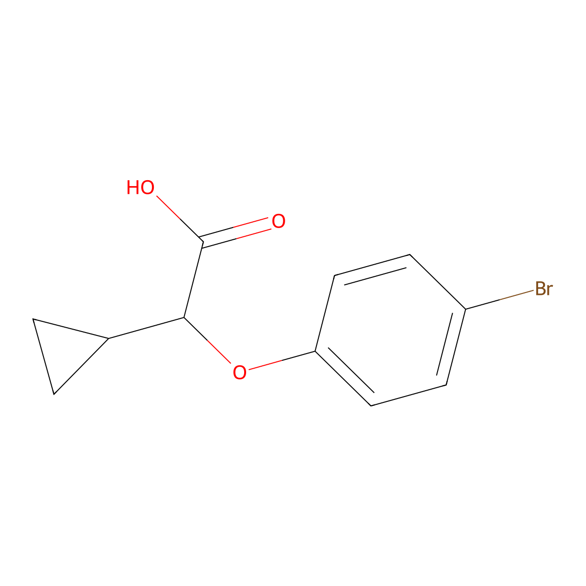 2-(4-Bromophenoxy)-2-cyclopropylacetic acid molecular structure, CAS 1468413-39-9