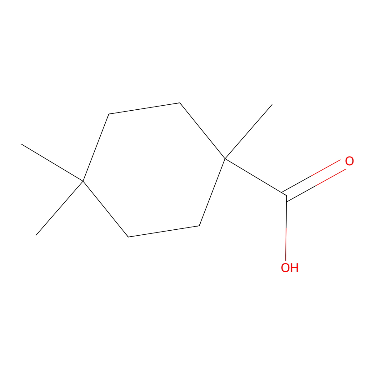 1,4,4-Trimethylcyclohexane-1-carboxylic acid molecular structure, CAS 1468421-46-6