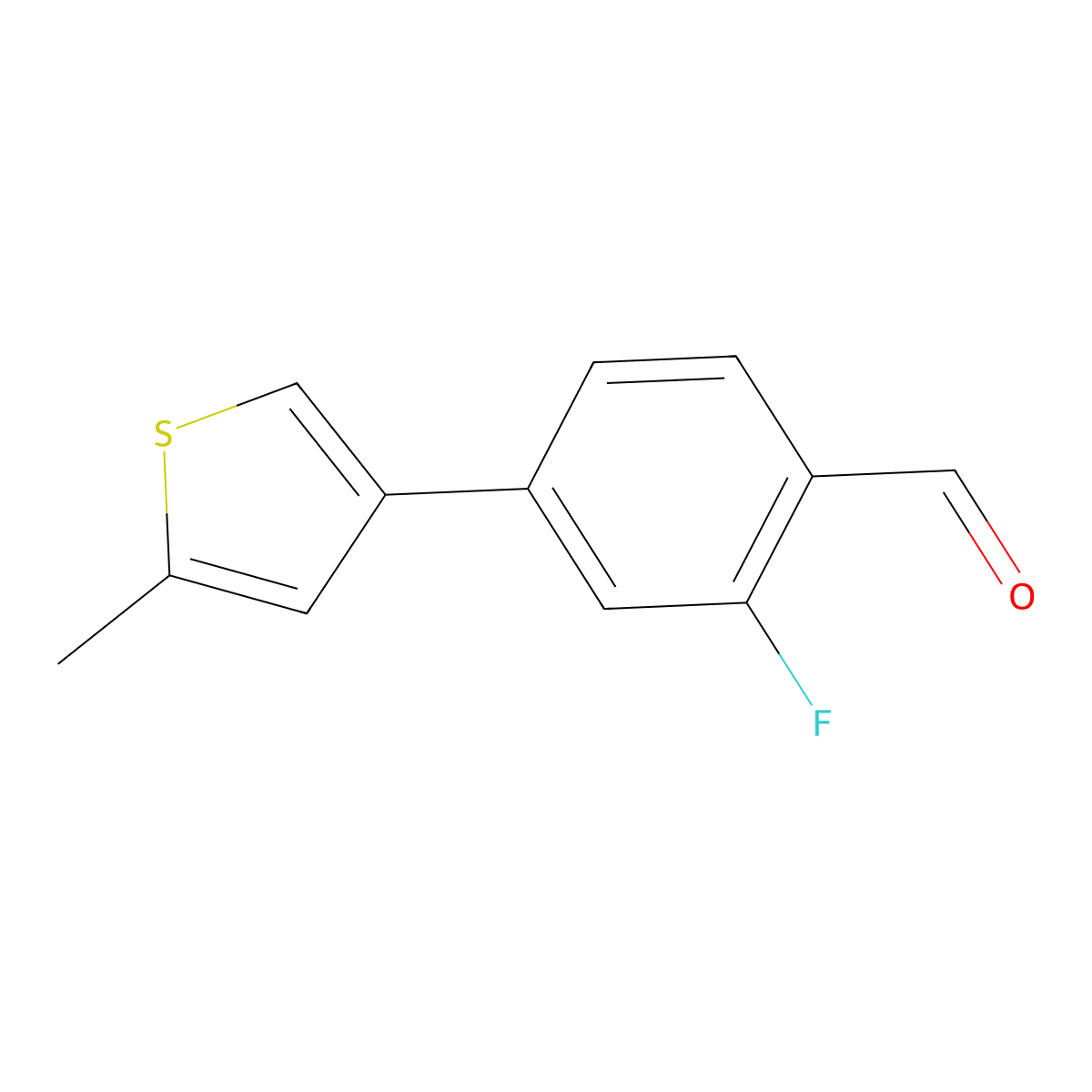 2-Fluoro-4-(5-methylthiophen-3-yl)benzaldehyde molecular structure, CAS 1468430-74-1