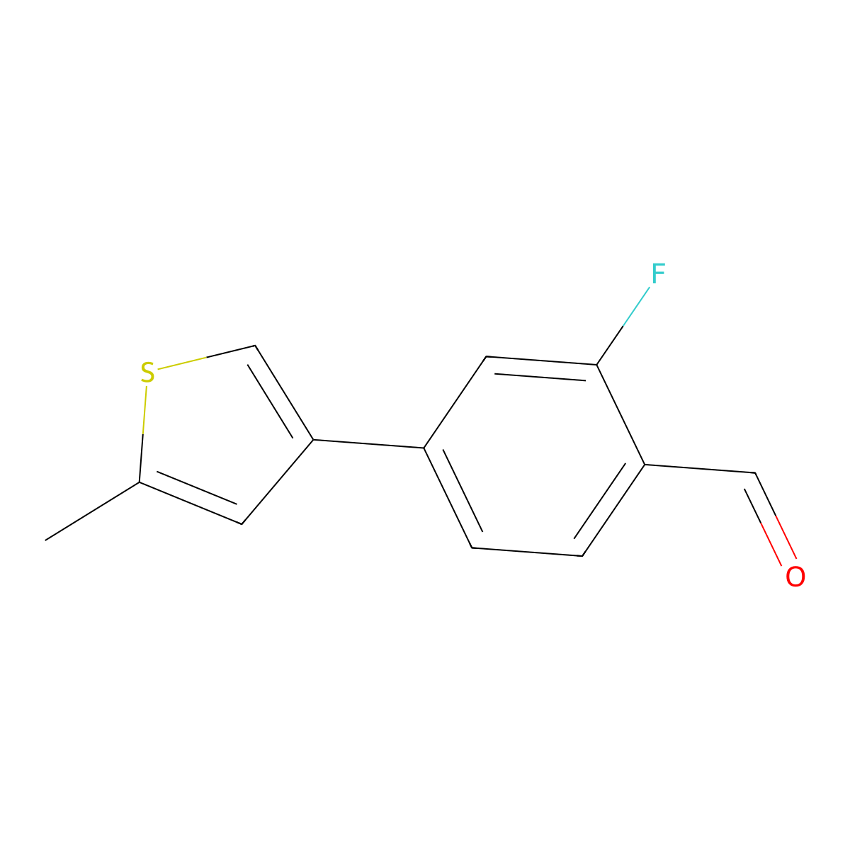 2-Fluoro-4-(5-methylthiophen-3-yl)benzaldehyde molecular structure, CAS 1468430-74-1