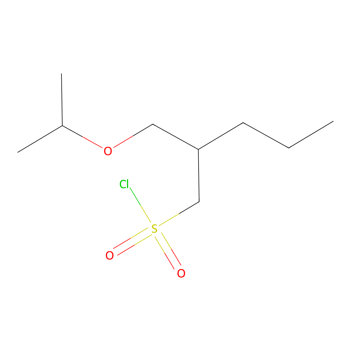 2-[(Propan-2-yloxy)methyl]pentane-1-sulfonyl chloride molecular structure, CAS 1468435-30-4