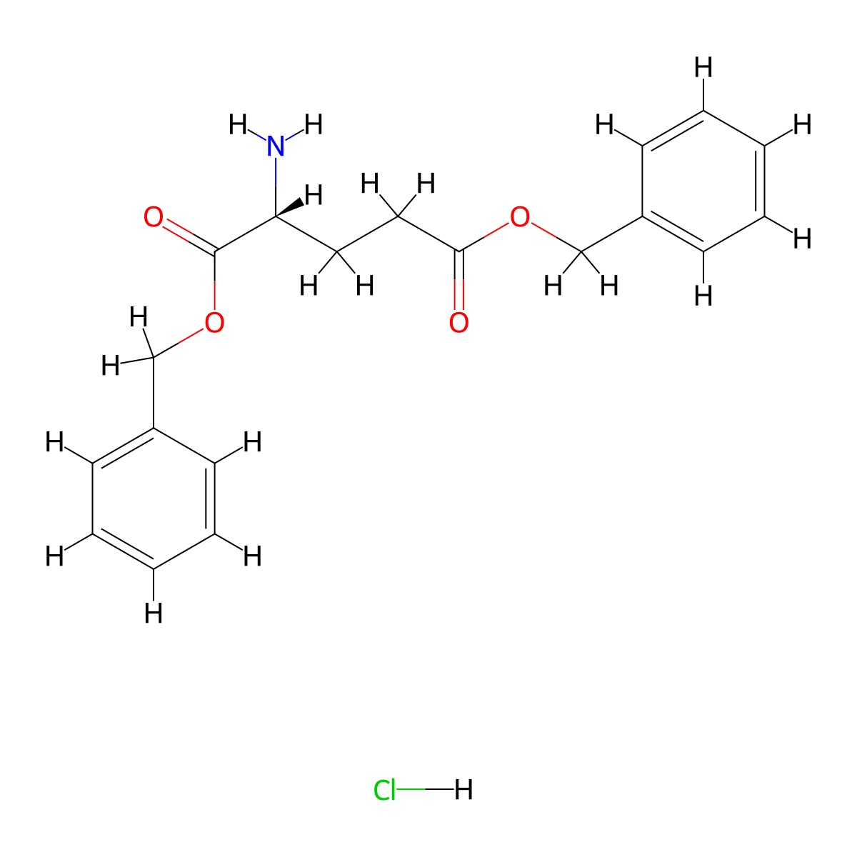 (R)-Dibenzyl 2-aminopentanedioate hydrochloride molecular structure, CAS 146844-02-2