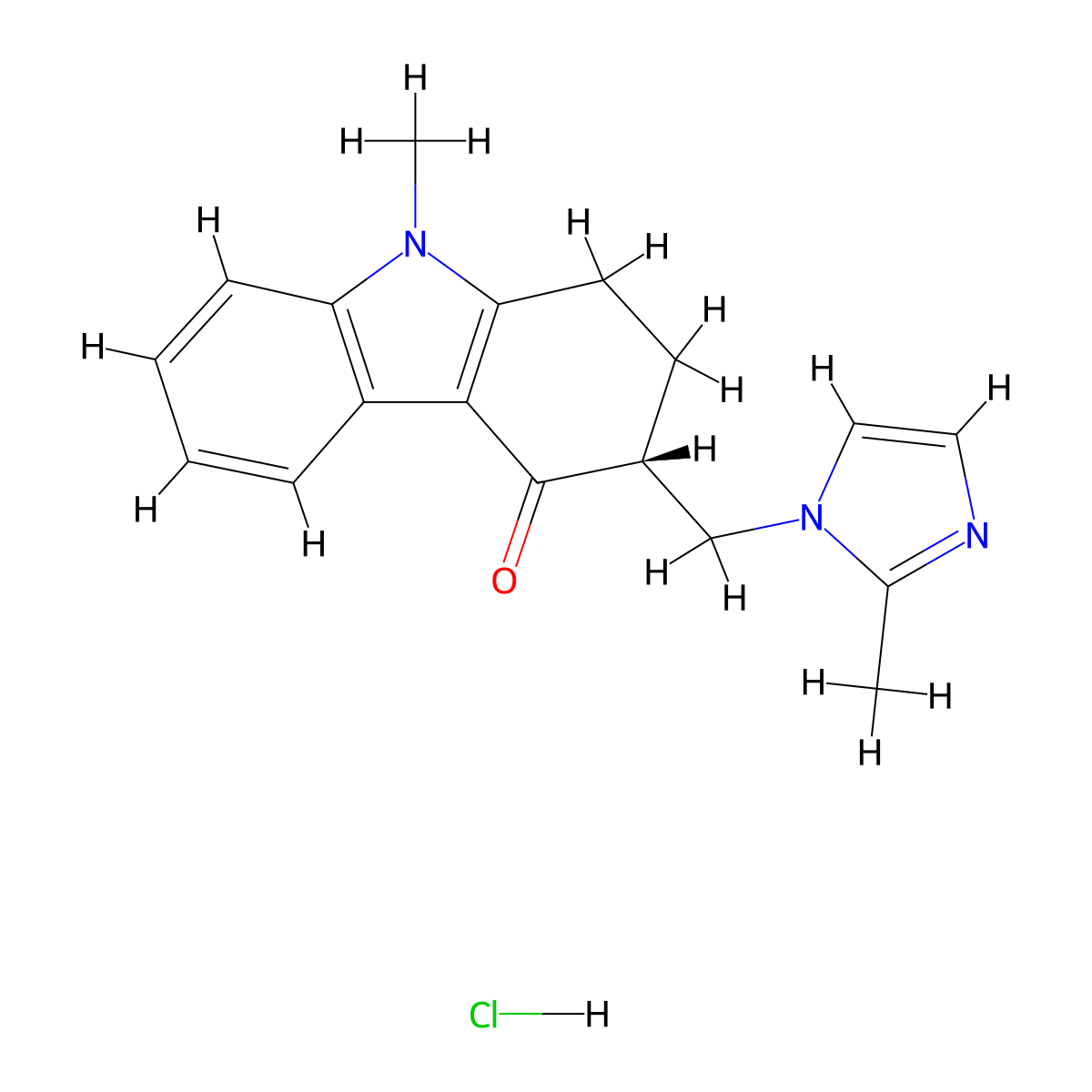 R-Ondansentron hydrochloride molecular structure, CAS 146844-89-5
