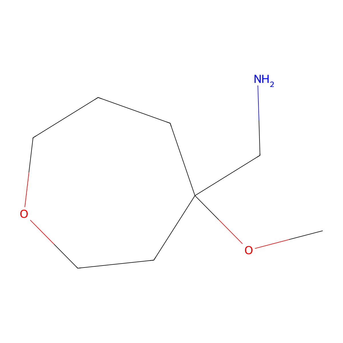 (4-Methoxyoxepan-4-yl)methanamine molecular structure, CAS 1468450-90-9