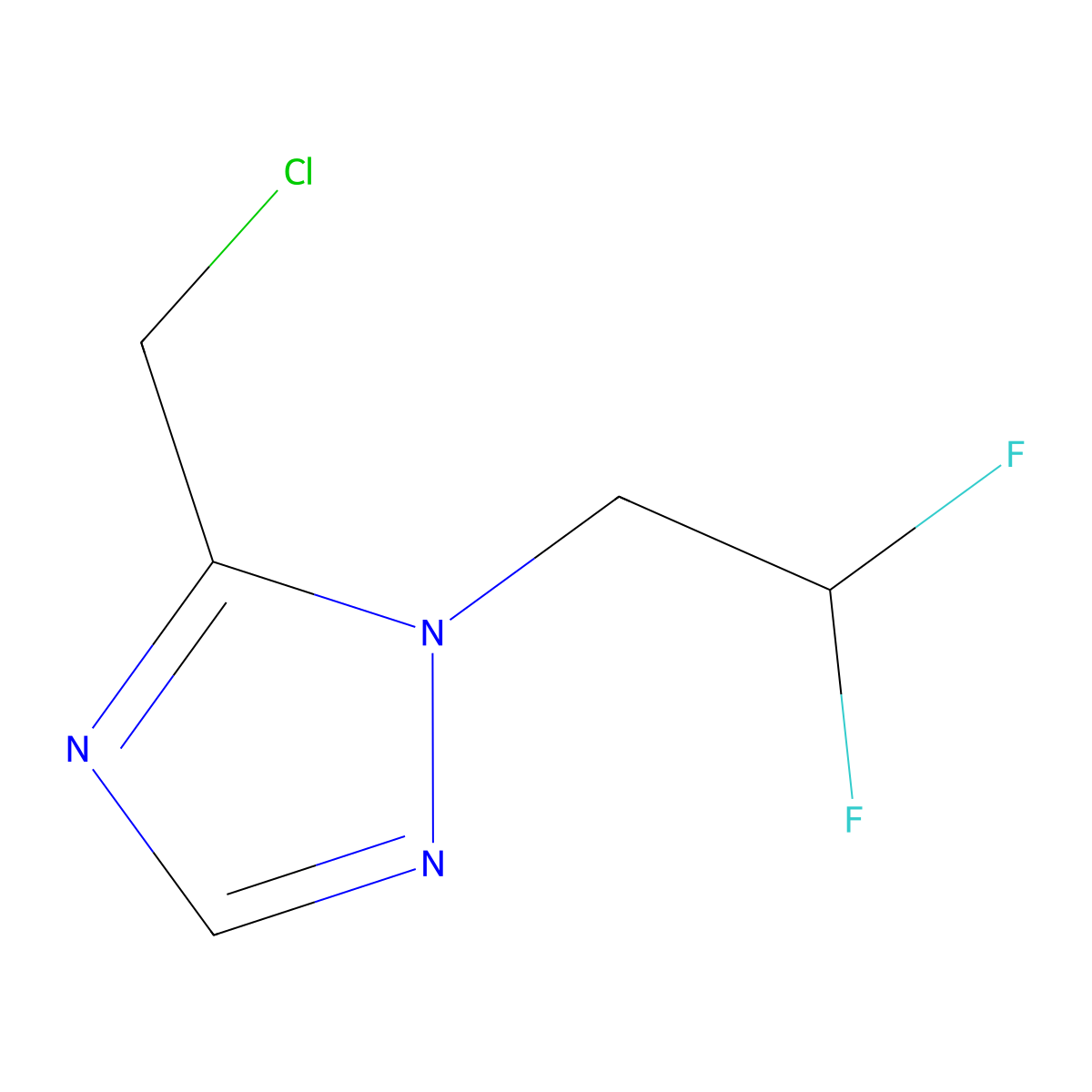 5-(chloromethyl)-1-(2,2-difluoroethyl)-1H-1,2,4-triazole molecular structure, CAS 1468462-11-4