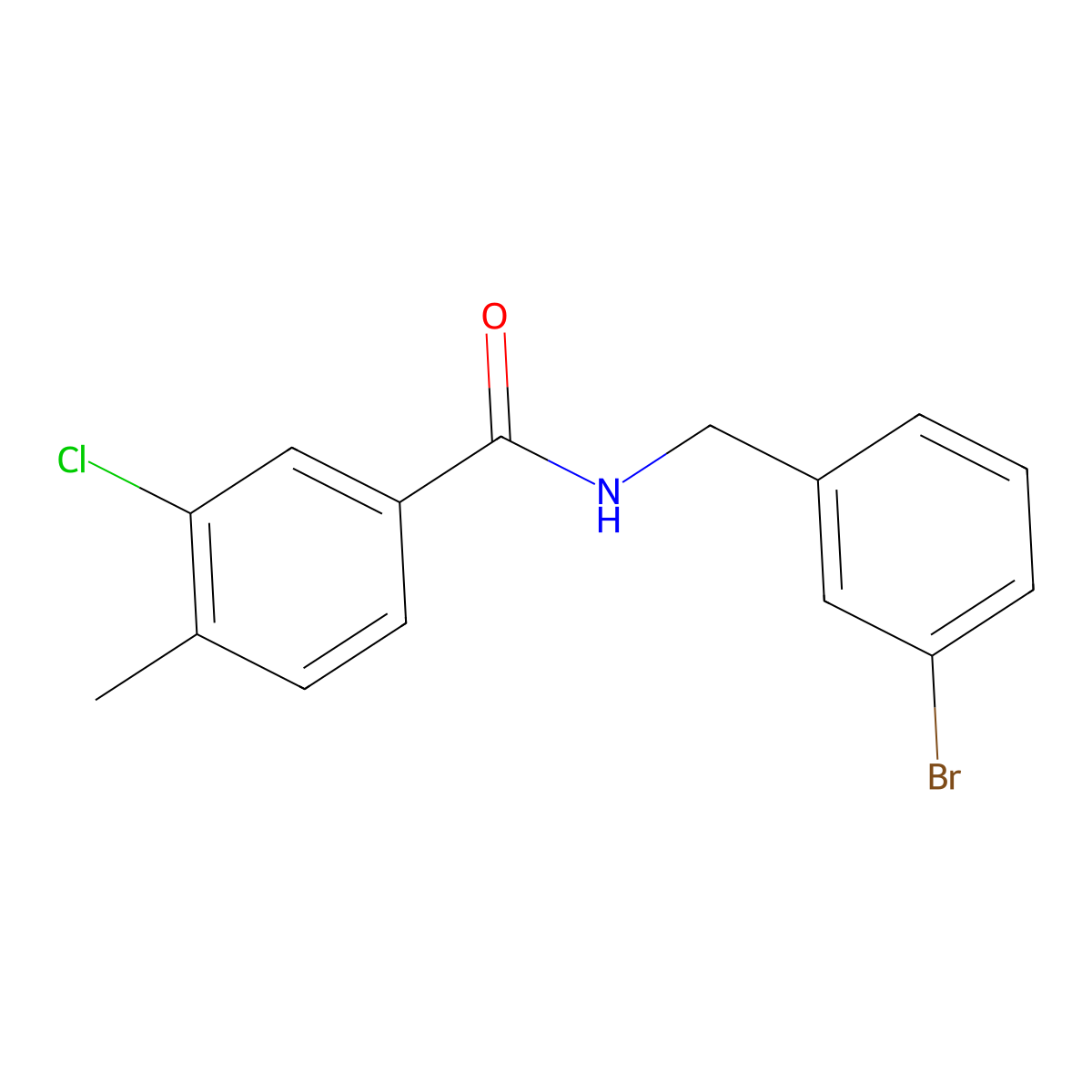 N-[(3-bromophenyl)methyl]-3-chloro-4-methylbenzamide molecular structure, CAS 1468472-05-0