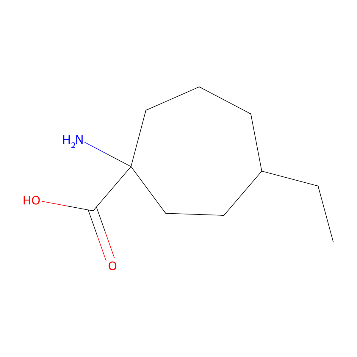 1-Amino-4-ethylcycloheptane-1-carboxylic acid molecular structure, CAS 1468480-24-1