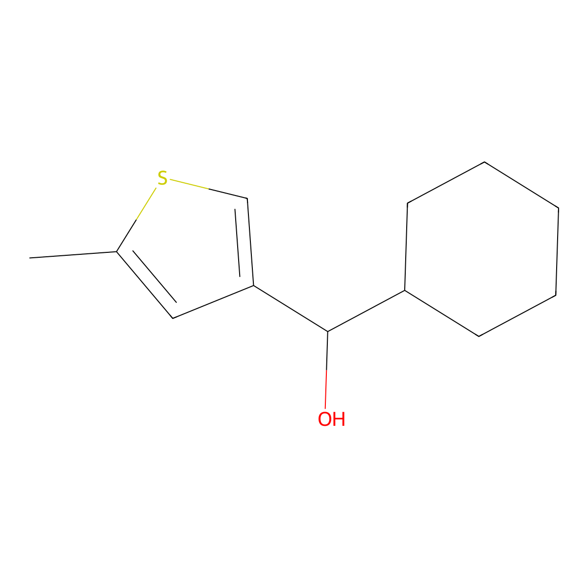 Cyclohexyl(5-methylthiophen-3-yl)methanol molecular structure, CAS 1468485-36-0