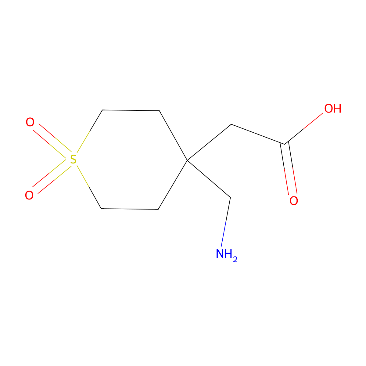 2-[4-(Aminomethyl)-1,1-dioxo-1lambda6-thian-4-yl]acetic acid molecular structure, CAS 1468498-76-1