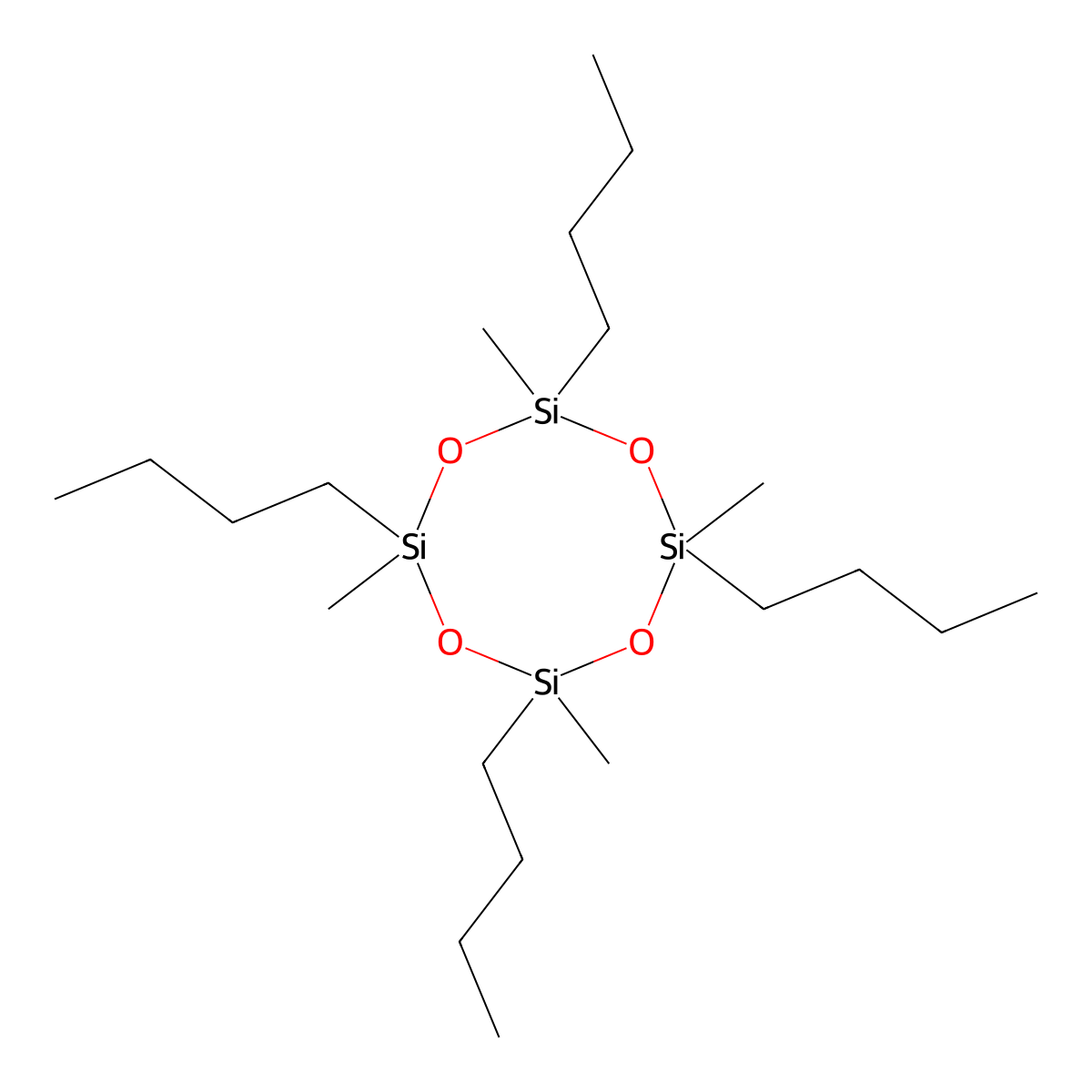 2,4,6,8-Tetrabutyl-2,4,6,8-tetramethylcyclotetrasiloxane molecular structure, CAS 14685-29-1