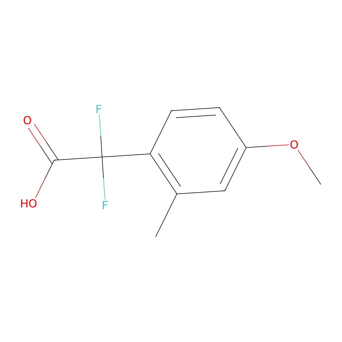 2,2-Difluoro-2-(4-methoxy-2-methylphenyl)acetic acid molecular structure, CAS 1468502-38-6