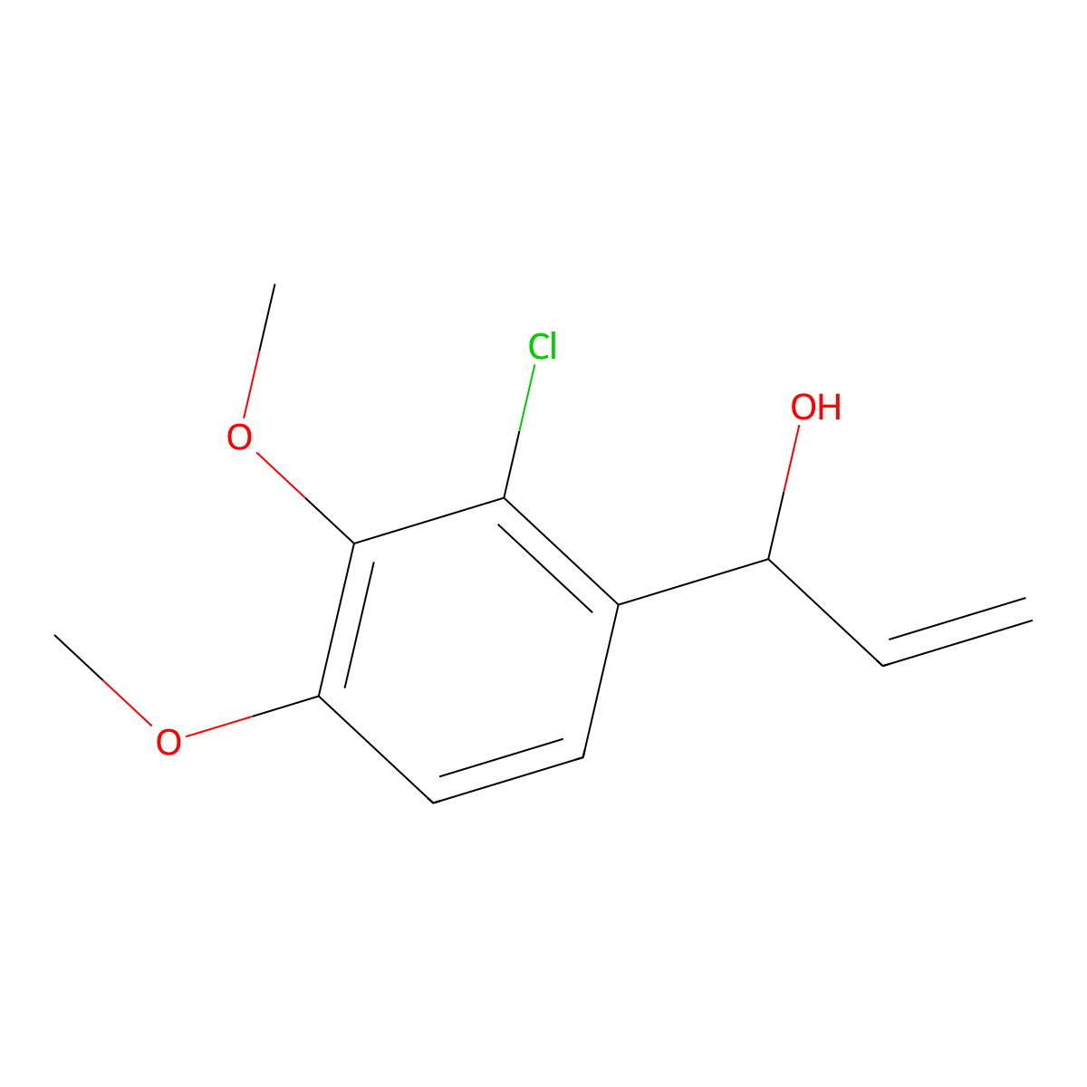 1-(2-Chloro-3,4-dimethoxyphenyl)prop-2-en-1-ol molecular structure, CAS 1468503-28-7