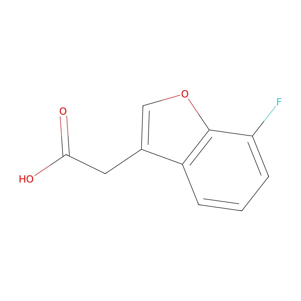 2-(7-Fluoro-1-benzofuran-3-yl)acetic acid molecular structure, CAS 1468507-00-7