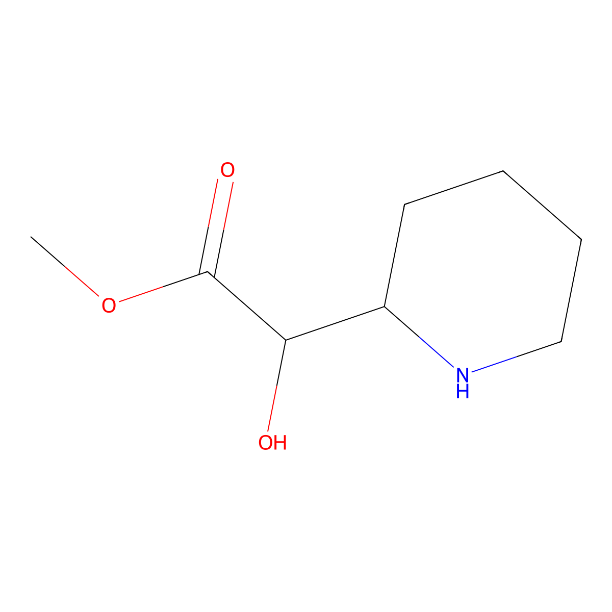 Methyl 2-hydroxy-2-(piperidin-2-yl)acetate molecular structure, CAS 1468511-08-1