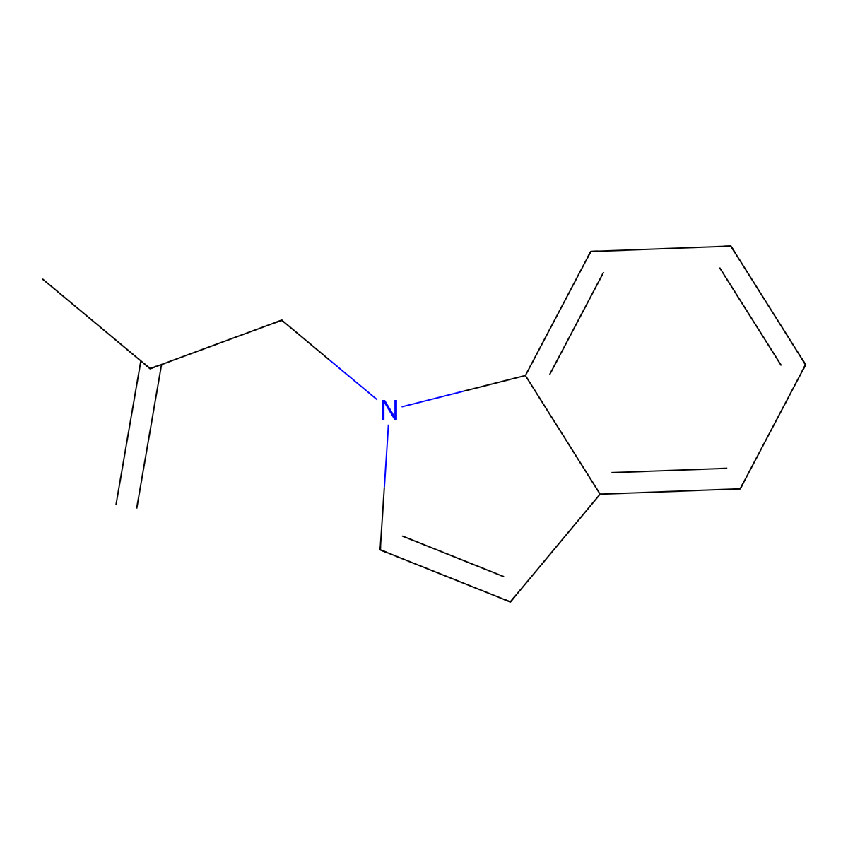 1-(2-methylprop-2-en-1-yl)-1H-indole molecular structure, CAS 146852-18-8