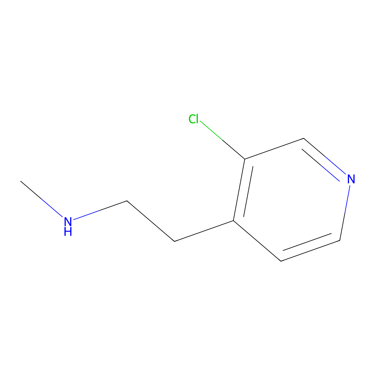2-(3-Chloropyridin-4-yl)-N-methylethan-1-amine molecular structure, CAS 1468521-78-9