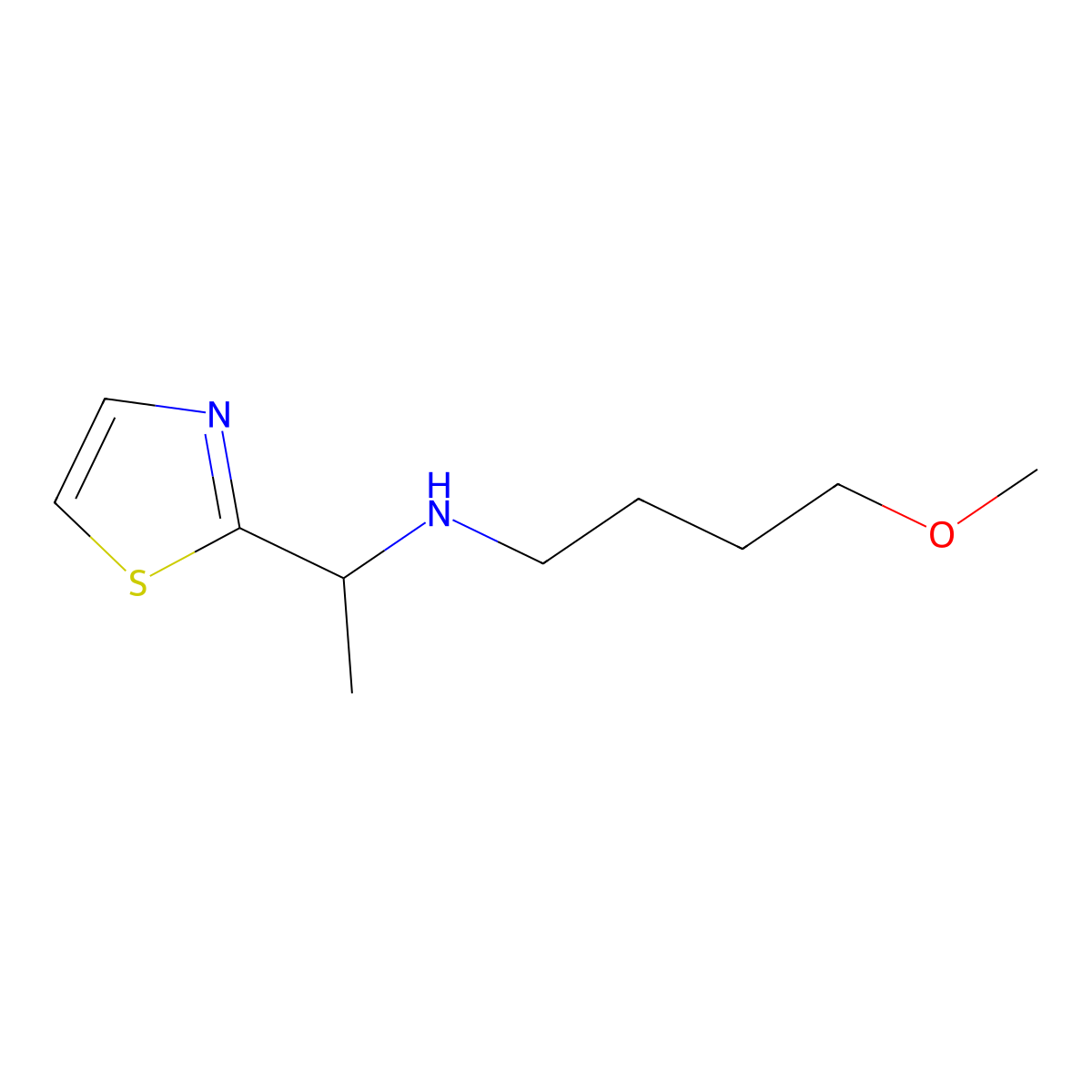 (4-Methoxybutyl)[1-(1,3-thiazol-2-yl)ethyl]amine molecular structure, CAS 1468532-16-2