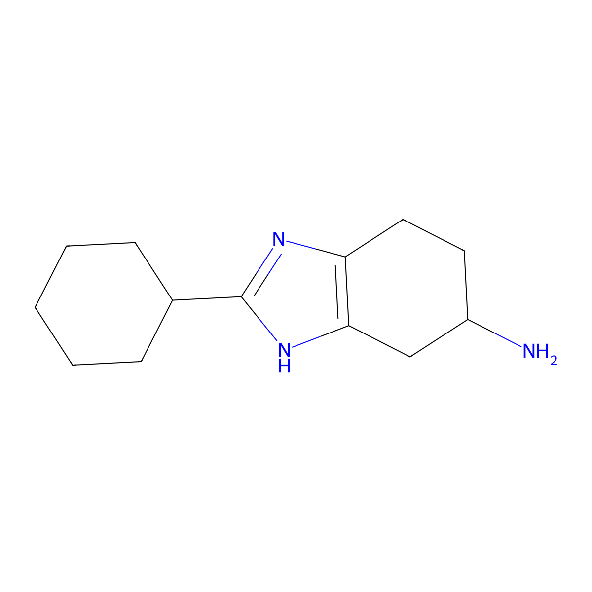2-cyclohexyl-4,5,6,7-tetrahydro-1H-benzo[d]imidazol-5-amine molecular structure, CAS 1468543-96-5