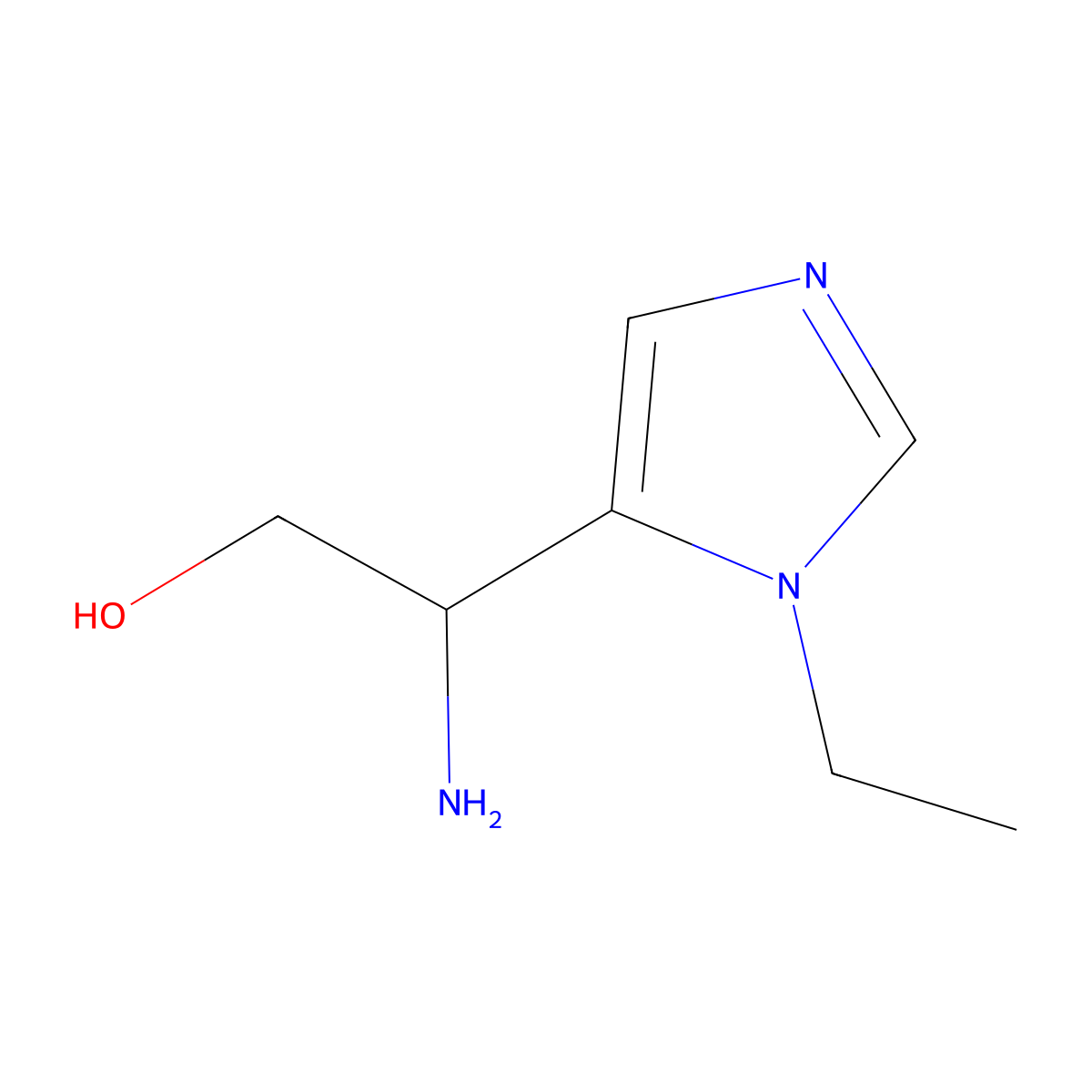 2-amino-2-(1-ethyl-1H-imidazol-5-yl)ethan-1-ol molecular structure, CAS 1468554-33-7
