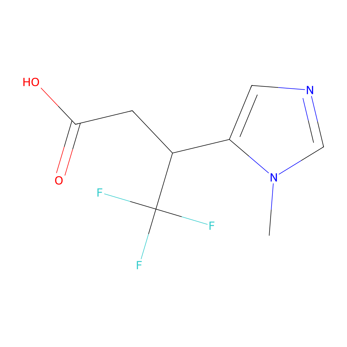 4,4,4-Trifluoro-3-(1-methyl-1h-imidazol-5-yl)butanoic acid molecular structure, CAS 1468558-71-5