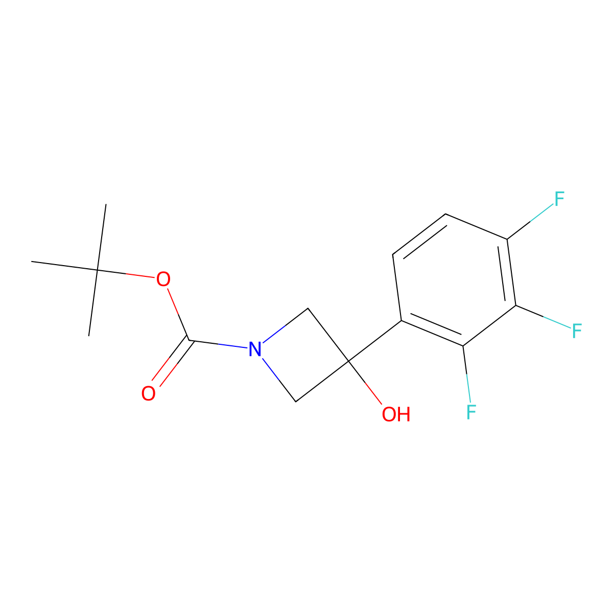 Tert-butyl 3-hydroxy-3-(2,3,4-trifluorophenyl)azetidine-1-carboxylate molecular structure, CAS 1468572-12-4