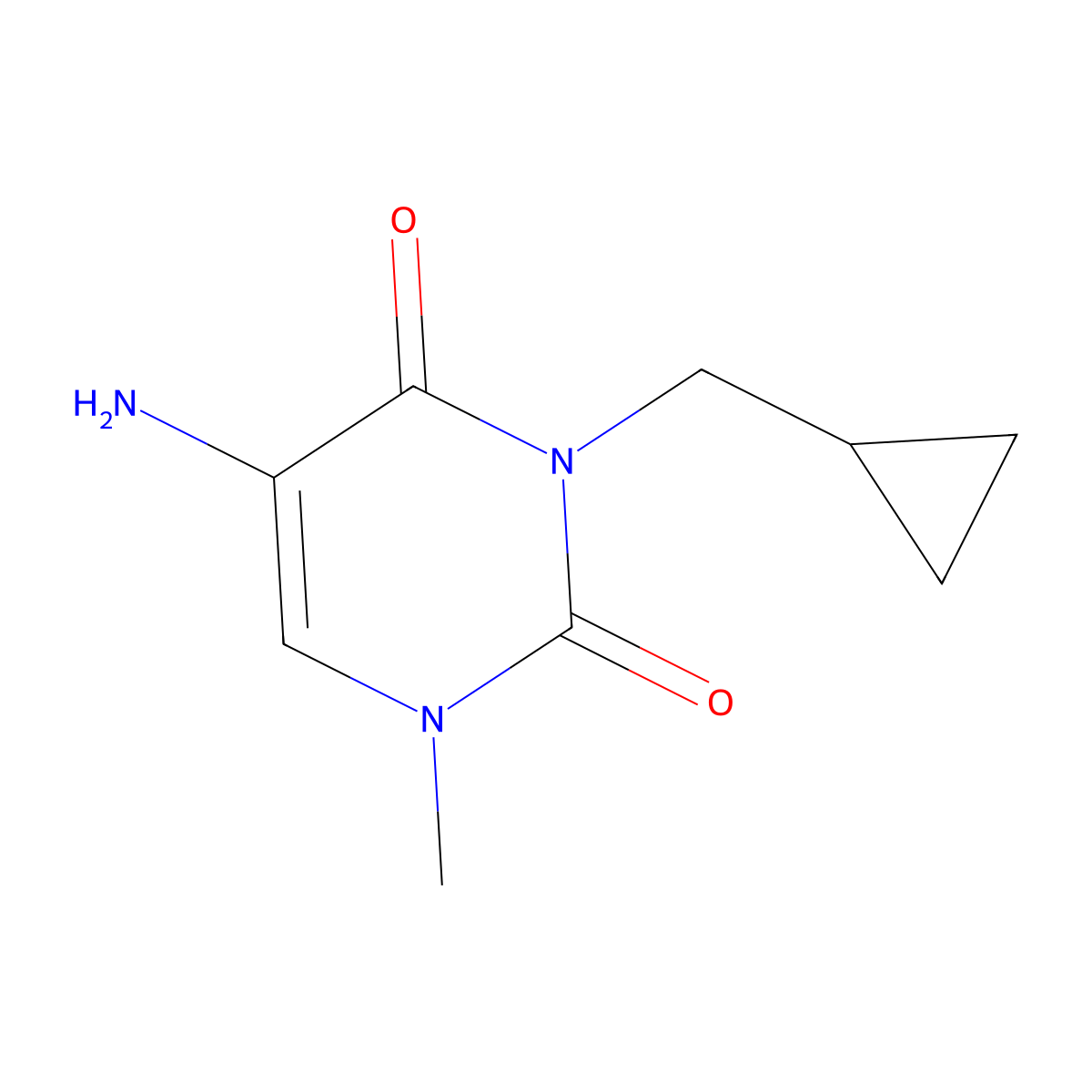 5-Amino-3-(cyclopropylmethyl)-1-methylpyrimidine-2,4(1h,3h)-dione molecular structure, CAS 1468583-24-5