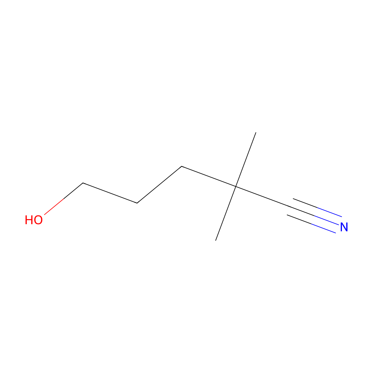 5-Hydroxy-2,2-dimethylpentanenitrile molecular structure, CAS 1468587-64-5