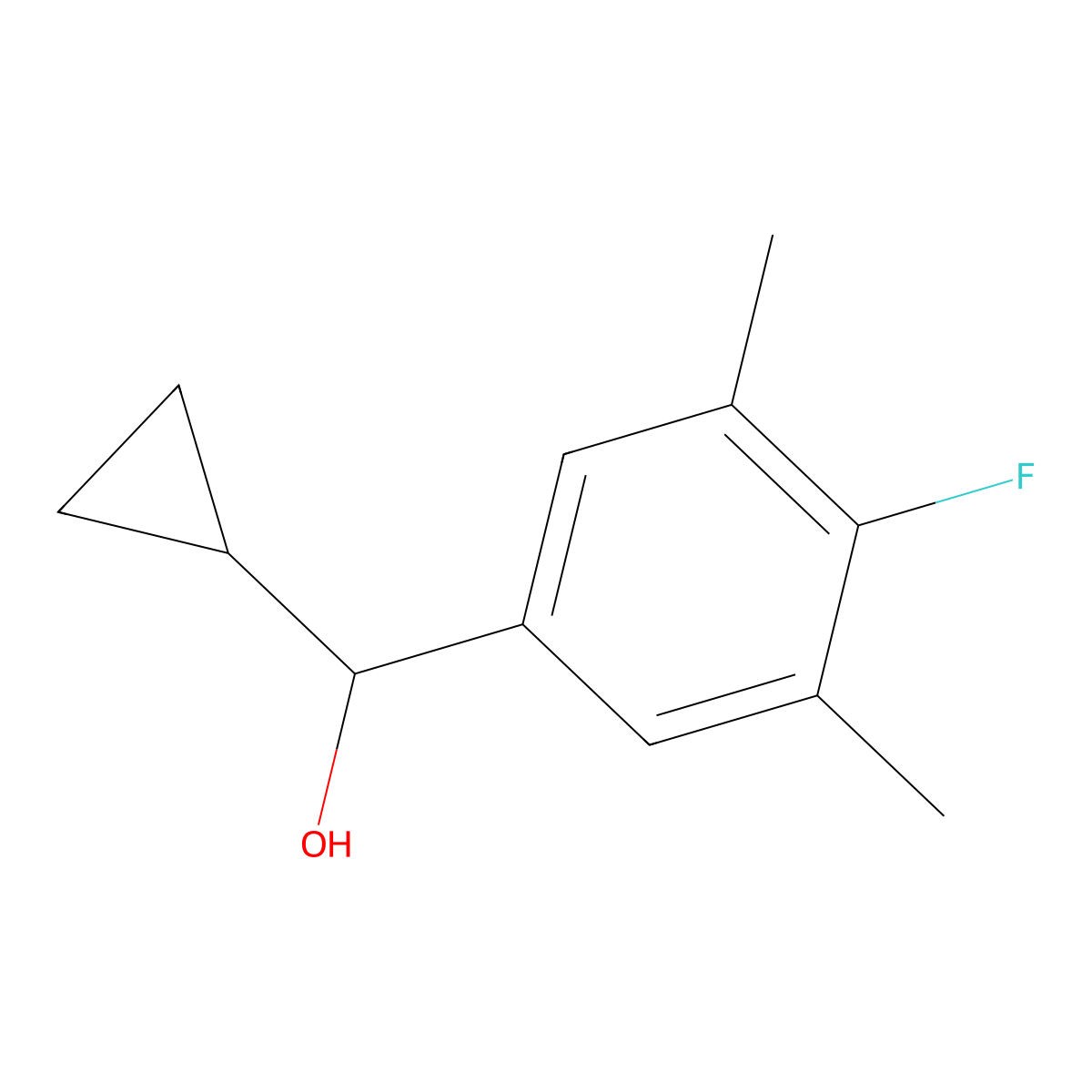 alpha-Cyclopropyl-4-fluoro-3,5-dimethylbenZenemethanol molecular structure, CAS 1468592-91-7