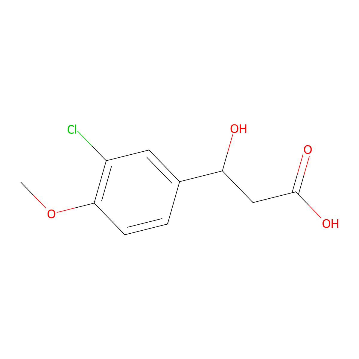 3-(3-Chloro-4-methoxyphenyl)-3-hydroxypropanoic acid molecular structure, CAS 1468593-14-7