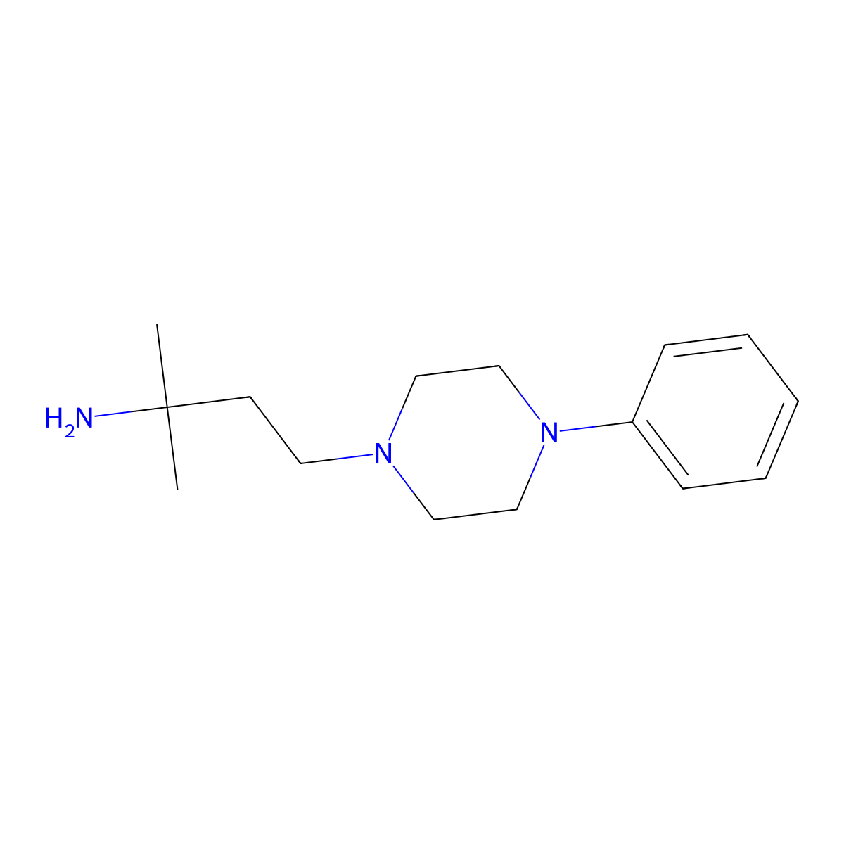 2-Methyl-4-(4-phenylpiperazin-1-yl)butan-2-amine molecular structure, CAS 1468596-71-5