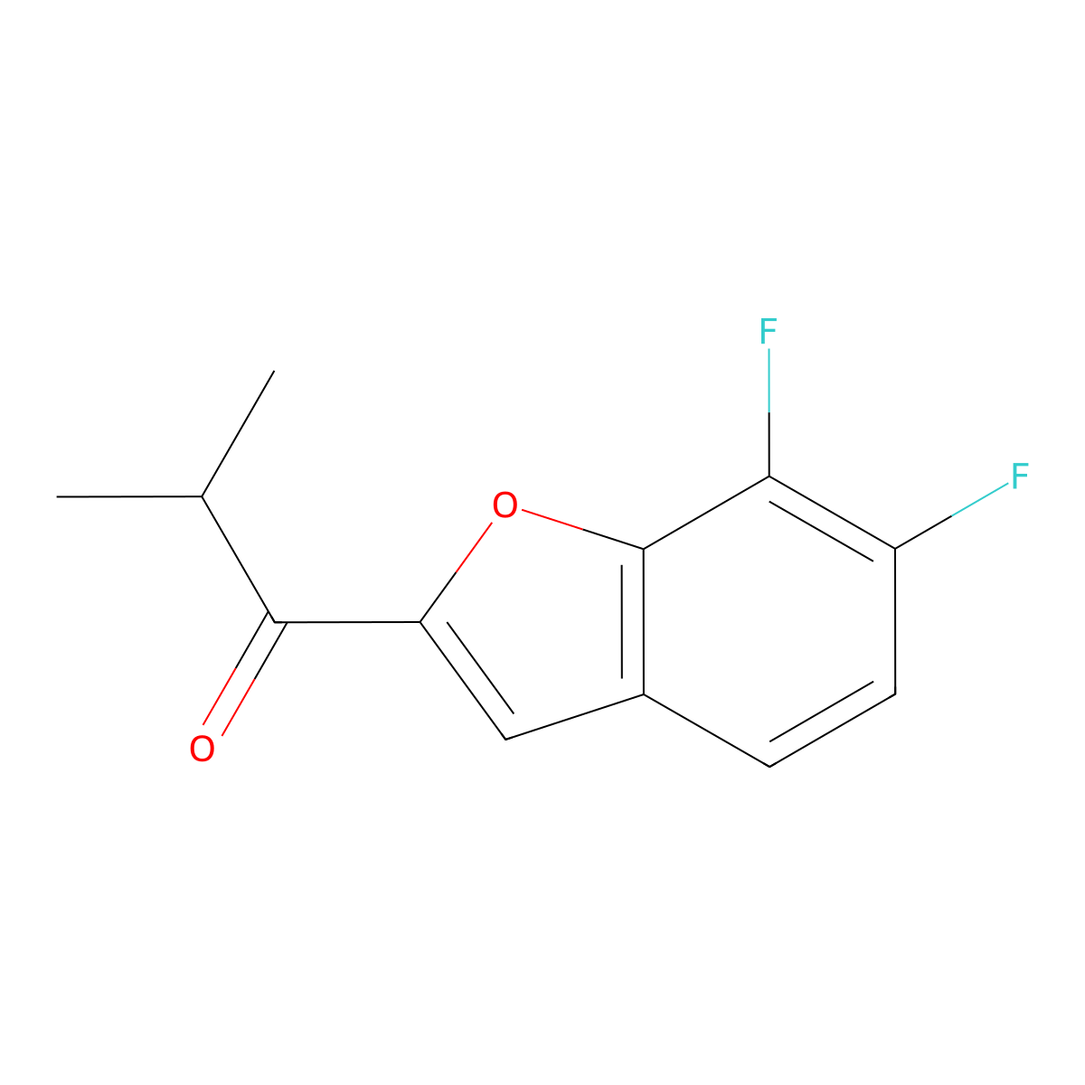 1-(6,7-Difluorobenzofuran-2-yl)-2-methylpropan-1-one molecular structure, CAS 1468603-56-6